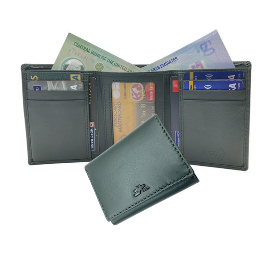 Trifold Wallet RFID Slim 10CC Double Stitch # 1508
