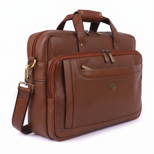 City Expandable Classic Leather Office Laptop Bag # 2868
