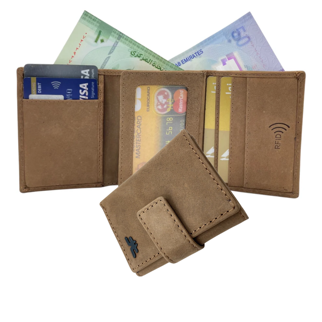 Trifold Wallet RFID Slim Wallets 10 Card - 1539L
