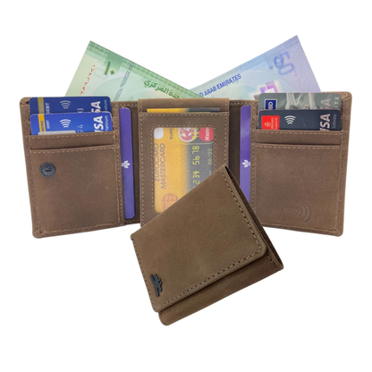 Trifold Wallet RFID Slim 10CC Doble Stitch # 1159 [Button]