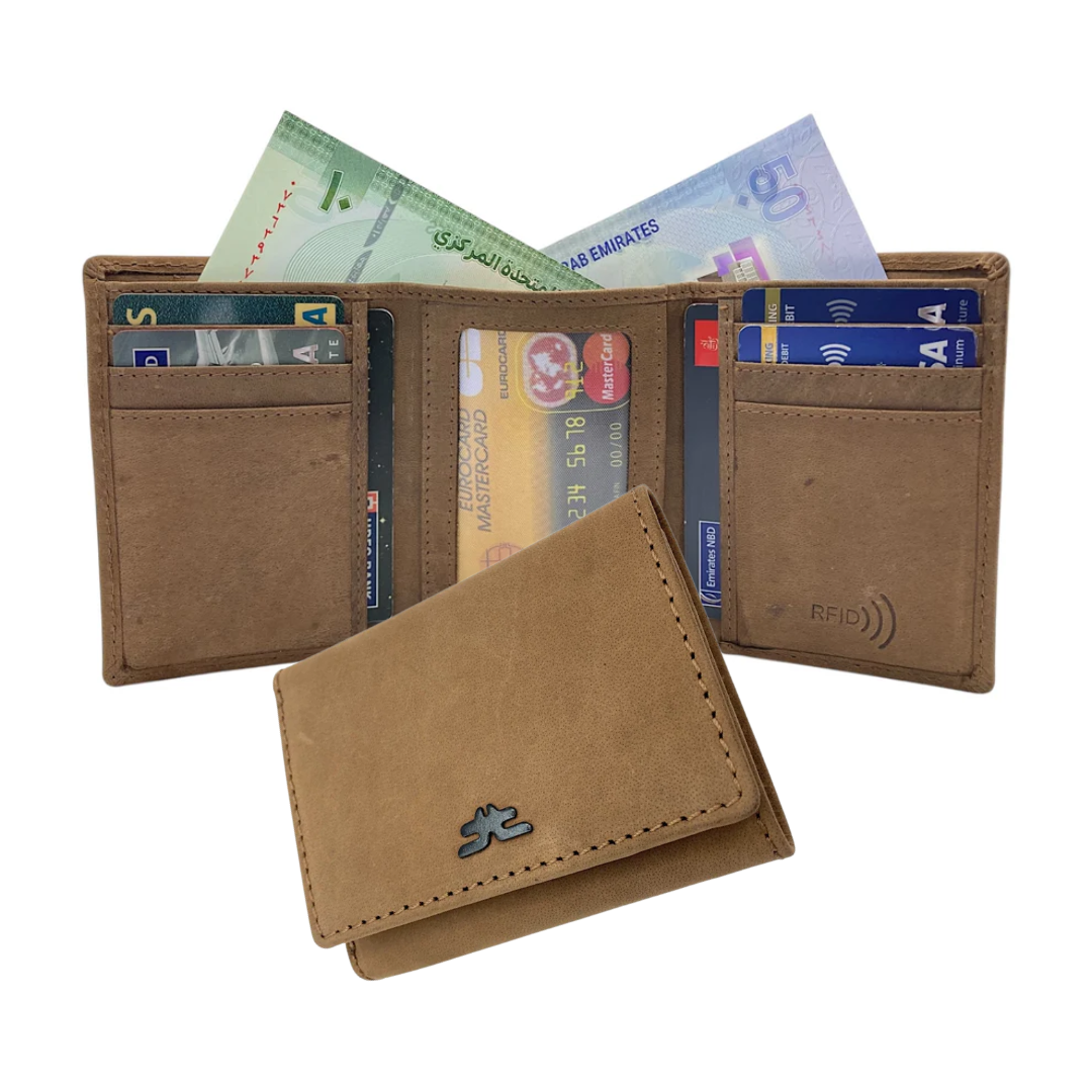 Trifold Wallet RFID Slim 10CC Double Stitch # 1508