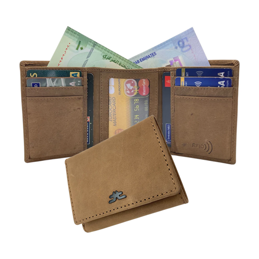 Trifold Wallet RFID Slim 10CC Double Stitch # 1508