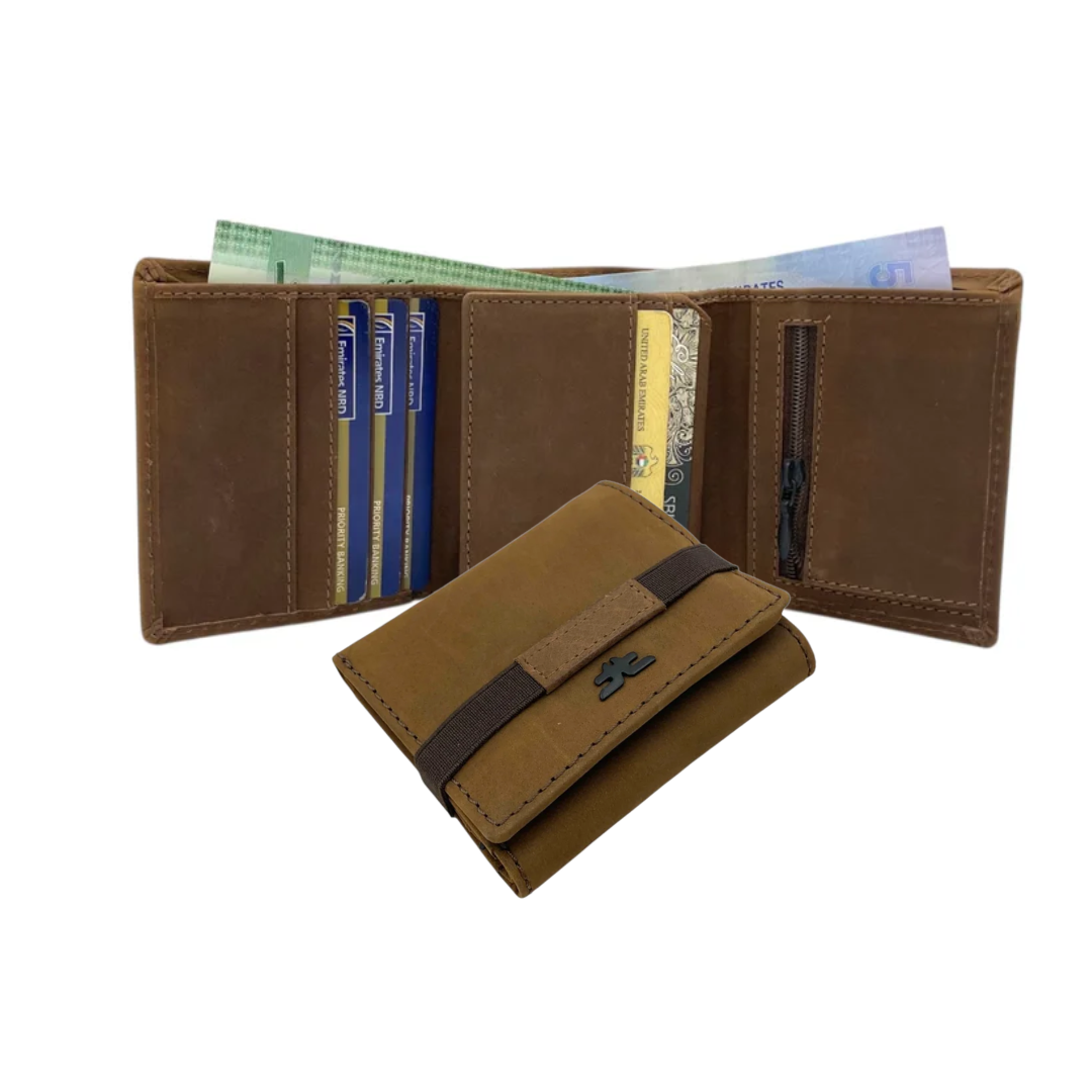 Trifold Wallet RFID Slim 12 Credit Card # 1178 Elastic