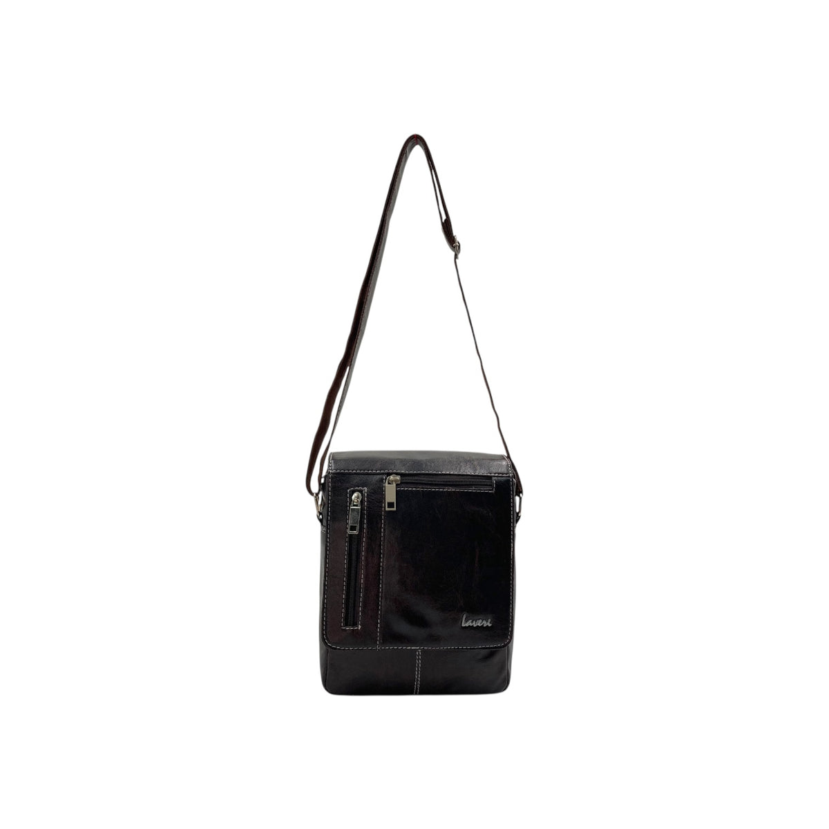 Men's Faux Leather Sling Bag – Crossbody Travel Bag with Multiple Compartments /Messenger Bag # ASST