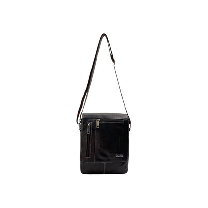 Men's Faux Leather Sling Bag – Crossbody Travel Bag with Multiple Compartments /Messenger Bag # ASST