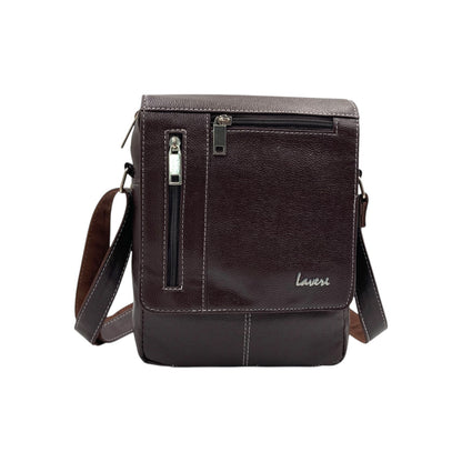 Men's Faux Leather Sling Bag – Crossbody Travel Bag with Multiple Compartments /Messenger Bag # ASST