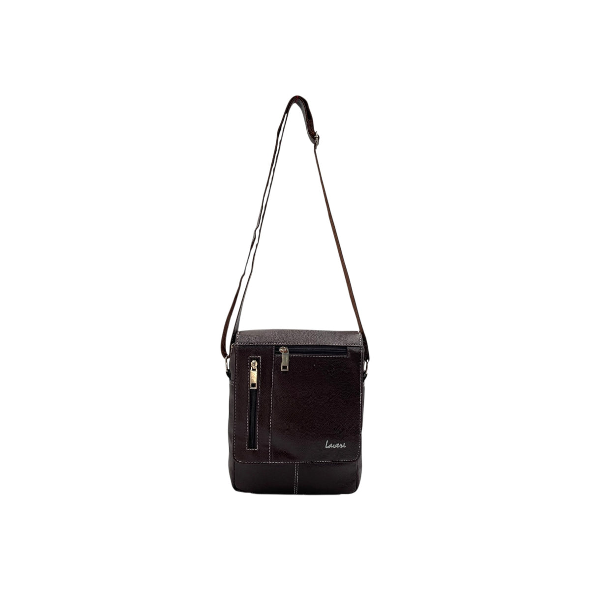 Men's Faux Leather Sling Bag – Crossbody Travel Bag with Multiple Compartments /Messenger Bag # ASST