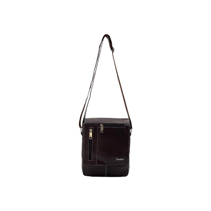 Men's Faux Leather Sling Bag – Crossbody Travel Bag with Multiple Compartments /Messenger Bag # ASST