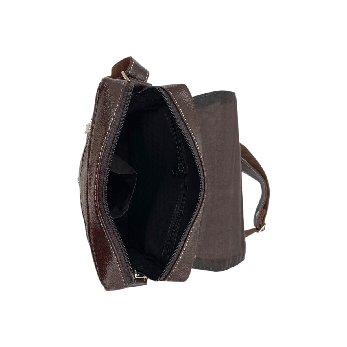 Men's Faux Leather Sling Bag – Crossbody Travel Bag with Multiple Compartments /Messenger Bag # ASST