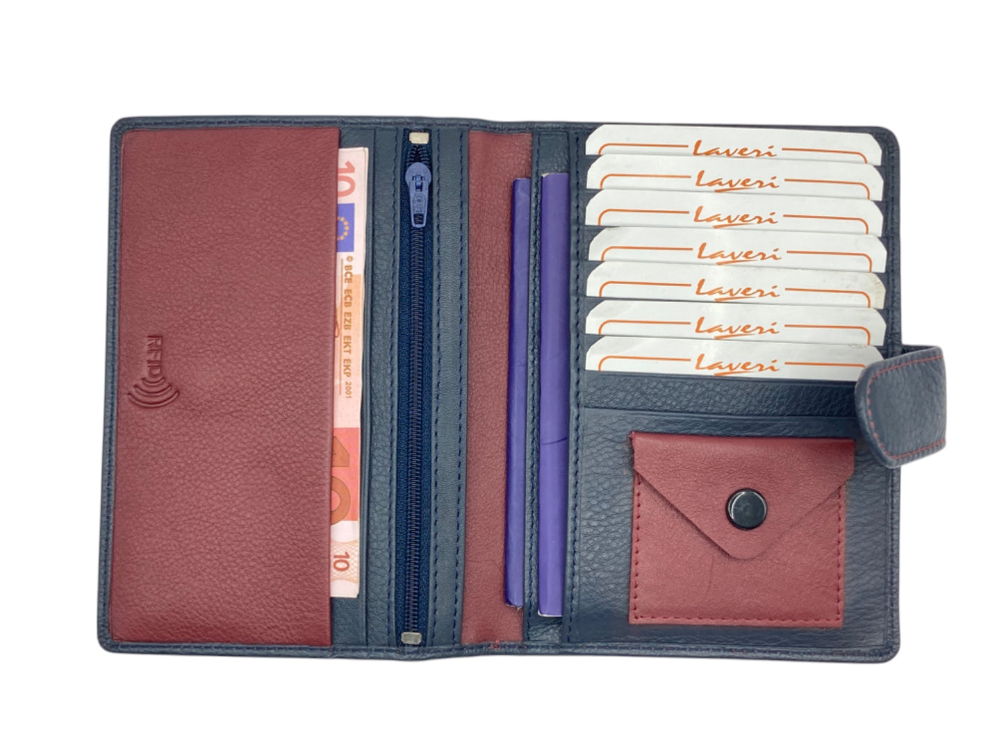 Duplex Passport Holder in Genuine Leather #1158L