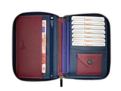 Duplex Zip Passport Wallet in Genuine Leather #1158Z