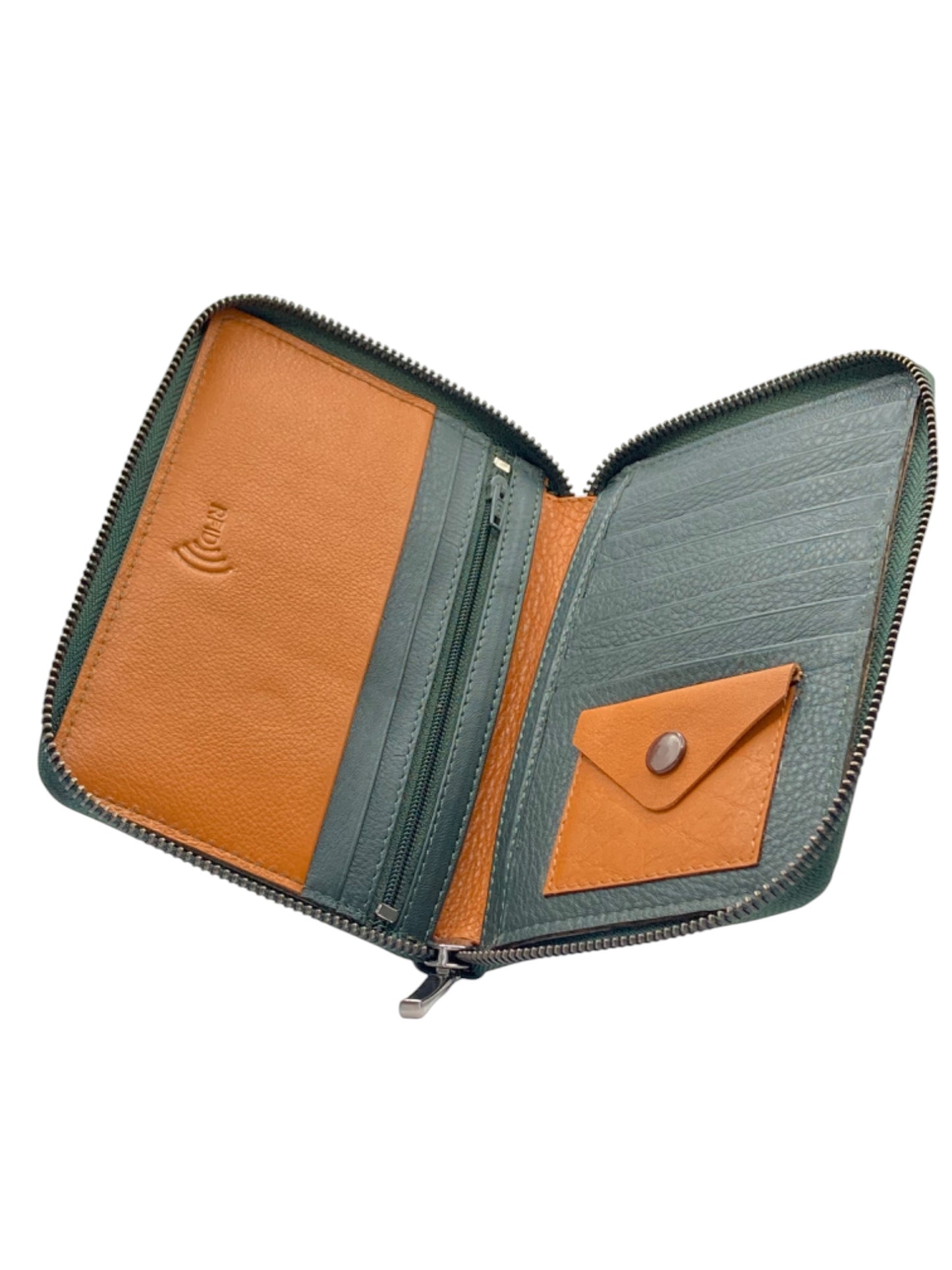 Duplex Zip Passport Wallet in Genuine Leather #1158Z