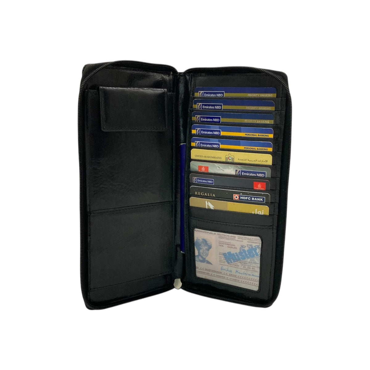 Double Zip Family Passport Holder & Long Card Wallet # 1203z