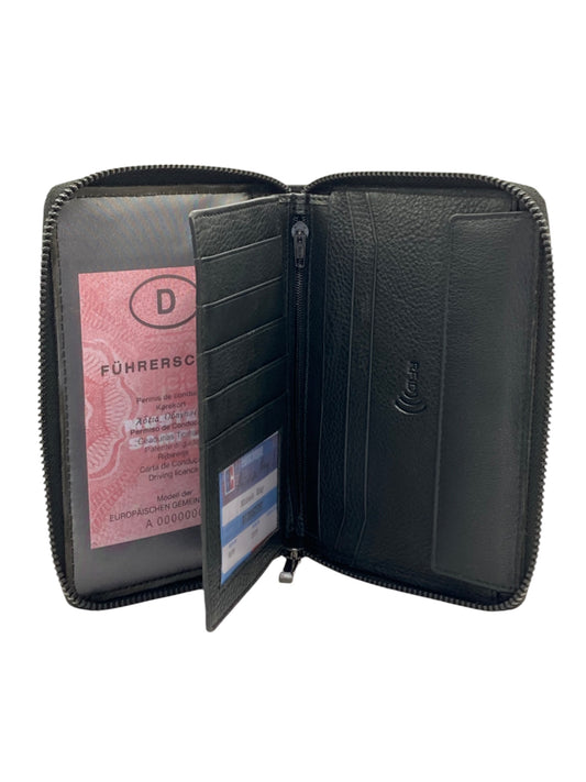 Marvel Luxury Passport Wallet Full Zip in Genuine Leather #1794Z