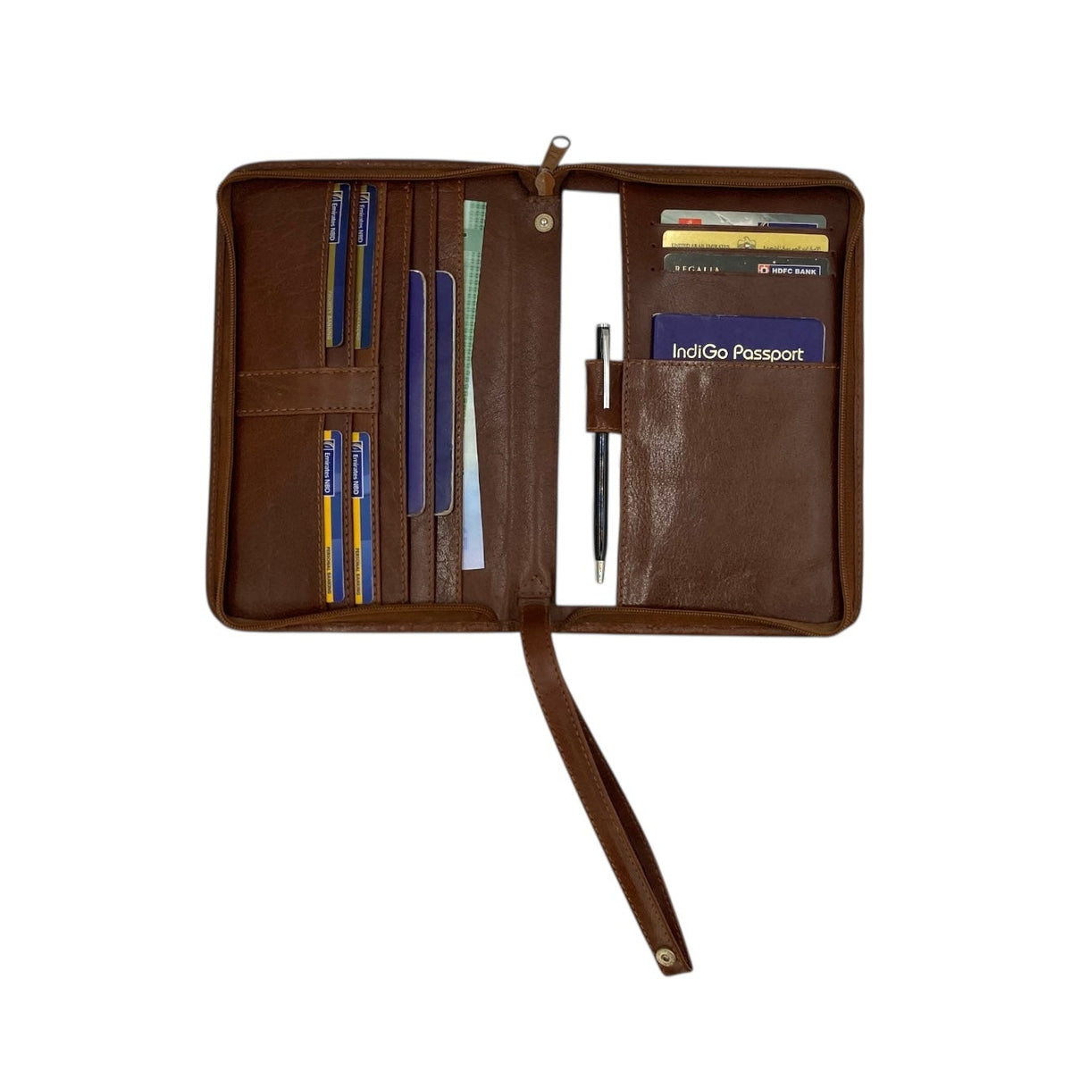 Full Zip Family Passport Holder & Long Card Wallet # 2075