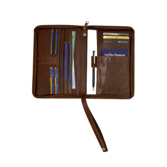 Full Zip Family Passport Holder & Long Card Wallet # 2075