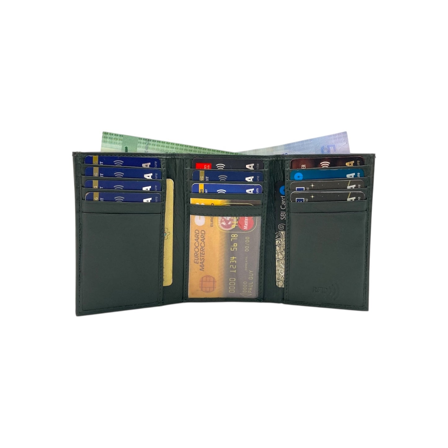 Trifold Wallet RFID Slim 15 Credit Card # 1802