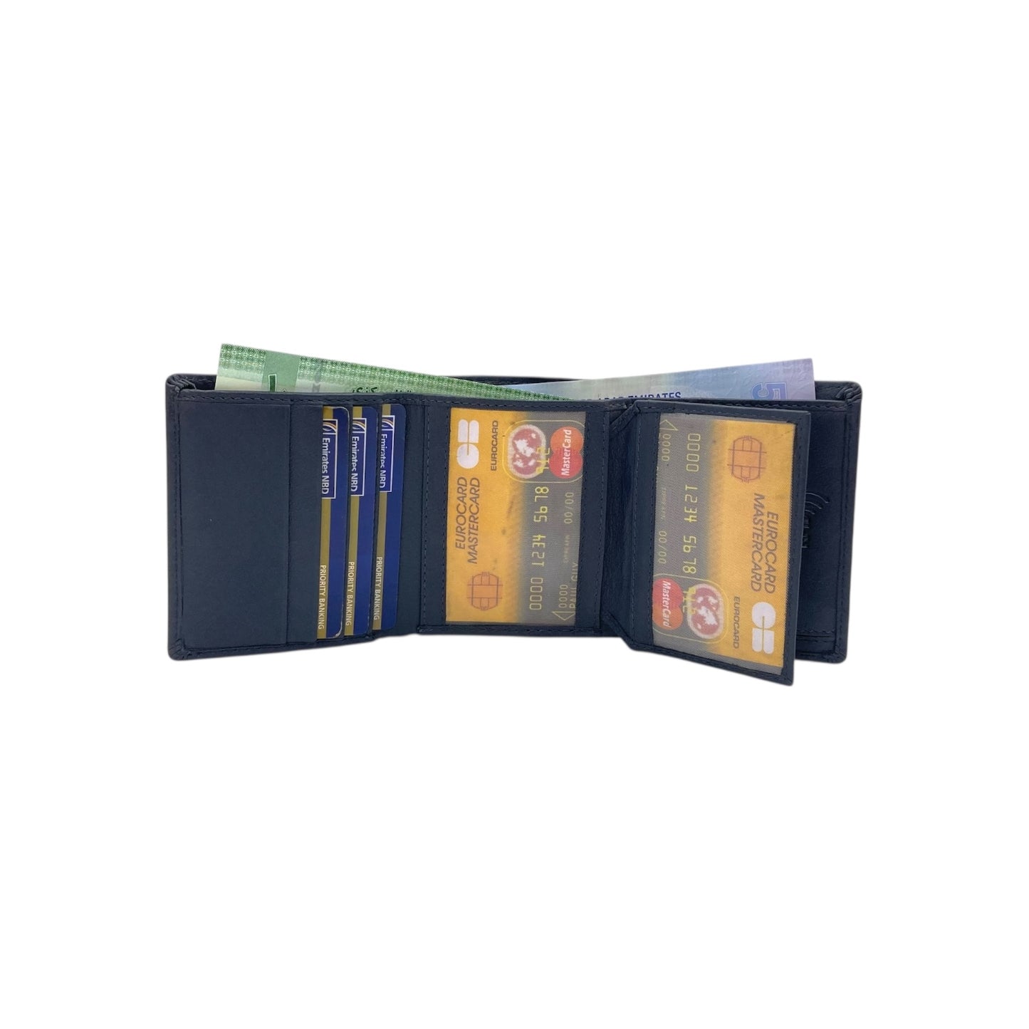 Trifold Wallet RFID Slim 12 Credit Card # 1178 Elastic