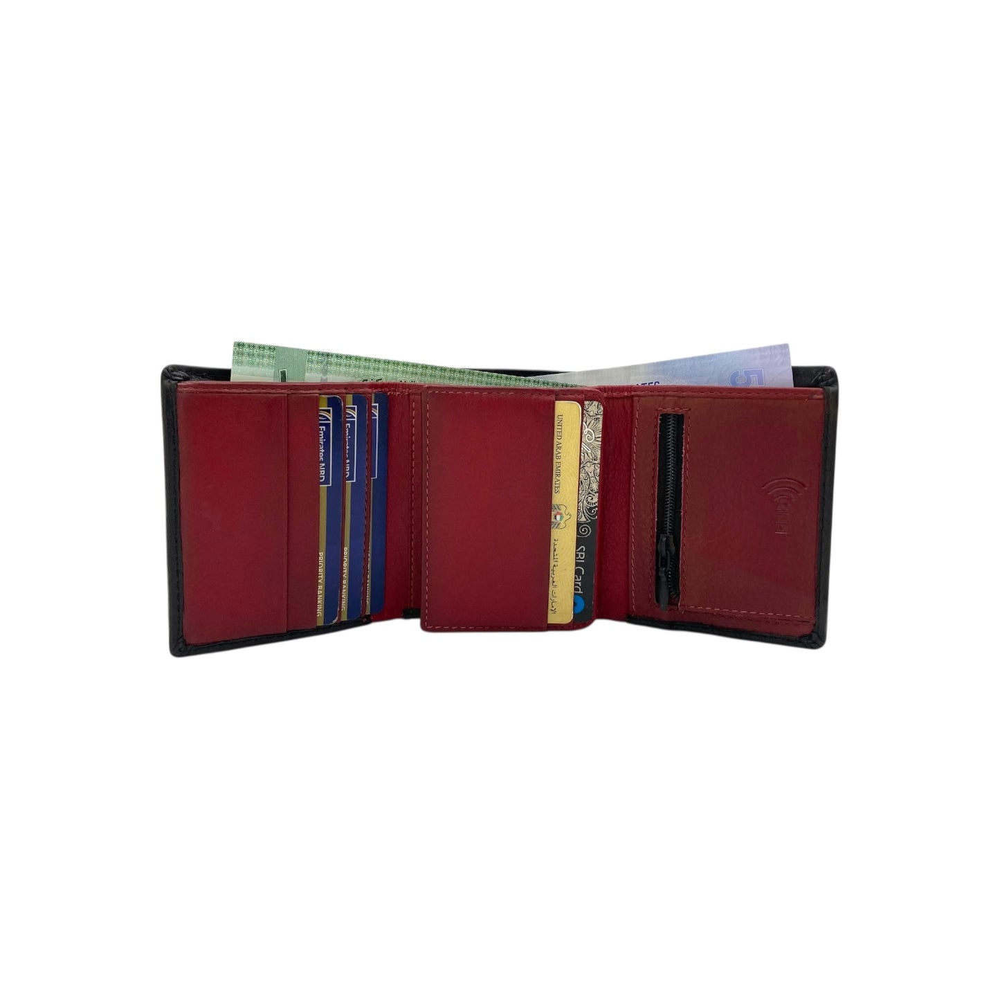Trifold Wallet RFID Slim 12 Credit Card # 1178 Elastic