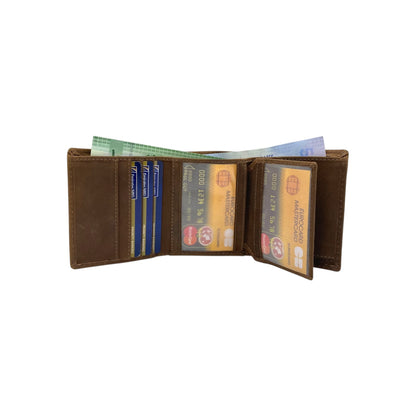Trifold Wallet RFID Slim 12 Credit Card # 1178 Elastic