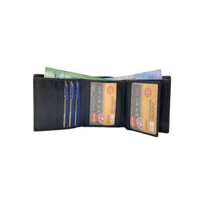 Trifold Wallet RFID Slim 12 Credit Card # 1178 Elastic