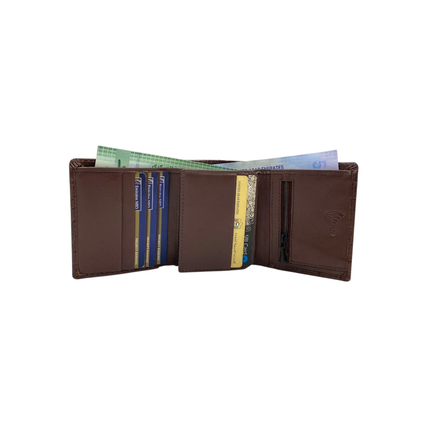 Trifold Wallet RFID Slim 12 Credit Card # 1178 Elastic