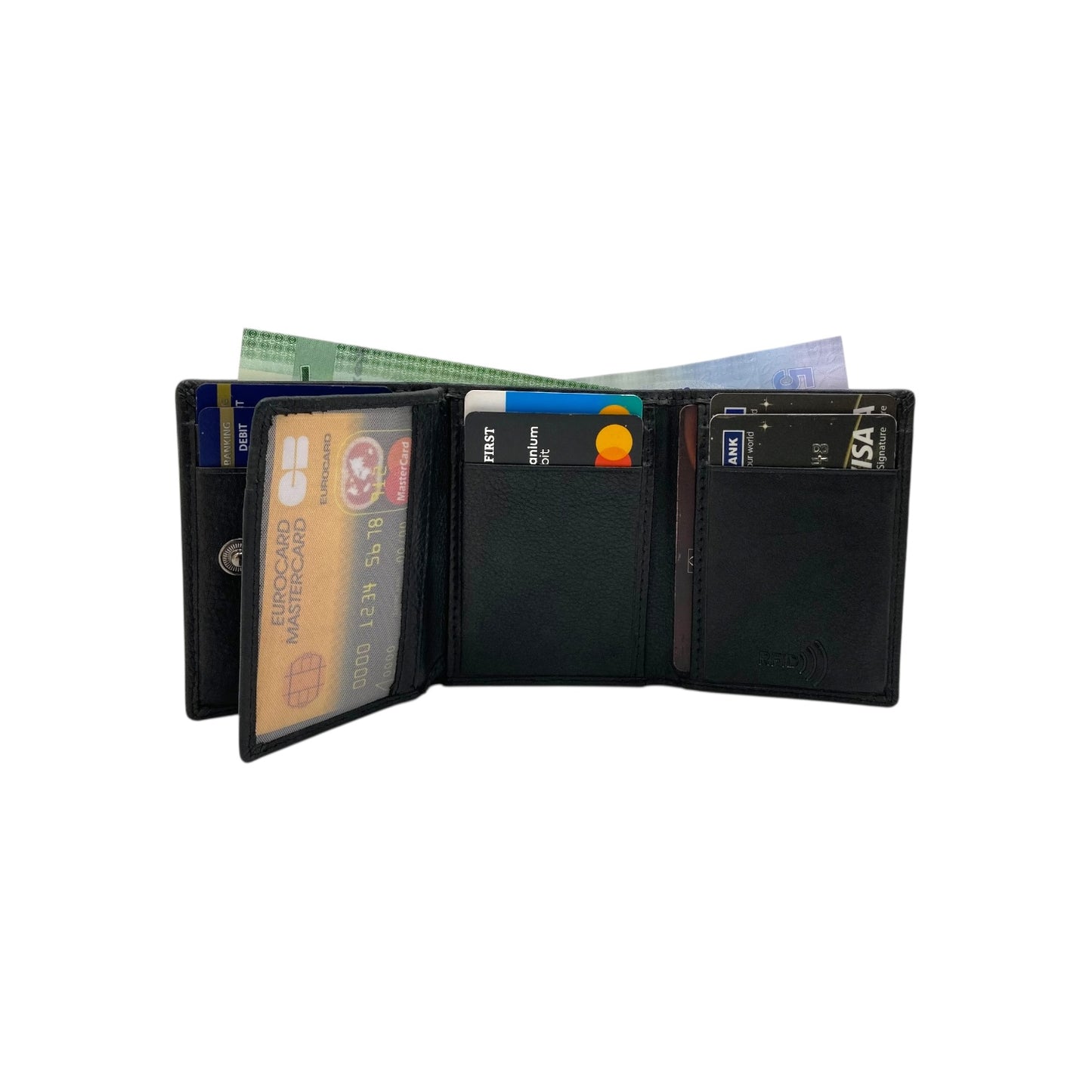 Trifold Wallet RFID Slim 10CC Double Stitch # 1539N