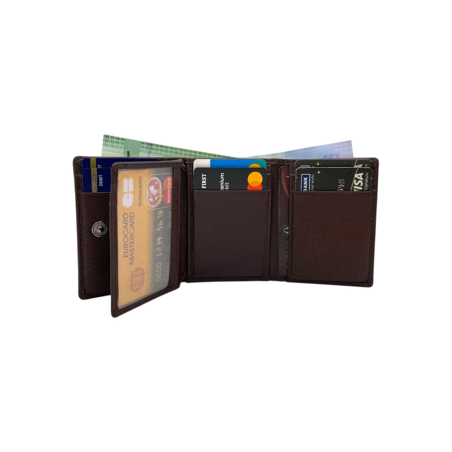 Trifold Wallet RFID Slim 10CC Double Stitch # 1539N