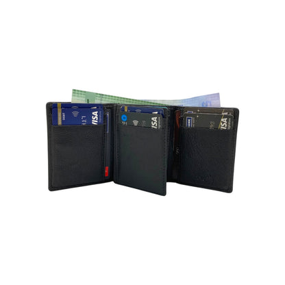 Trifold Wallet RFID Slim 10CC Double Stitch # 1539N [EL.LOOP]