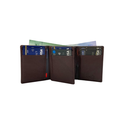 Trifold Wallet RFID Slim 10CC Double Stitch # 1539N [EL.LOOP]