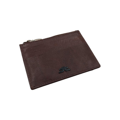 Slim Loop Lock Cards, Cash & Coins Holder Genuine Leather RFID # 4505