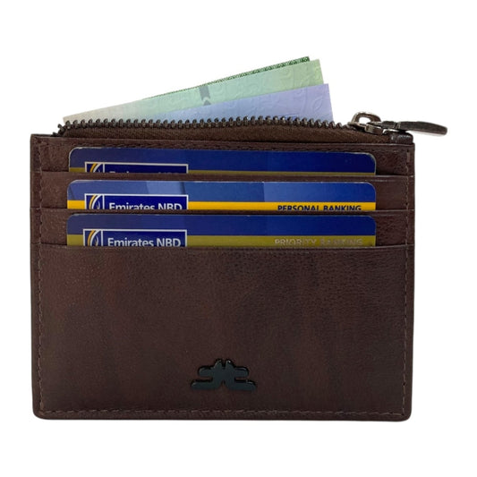 Slim Loop Lock Cards, Cash & Coins Holder Genuine Leather RFID # 4505