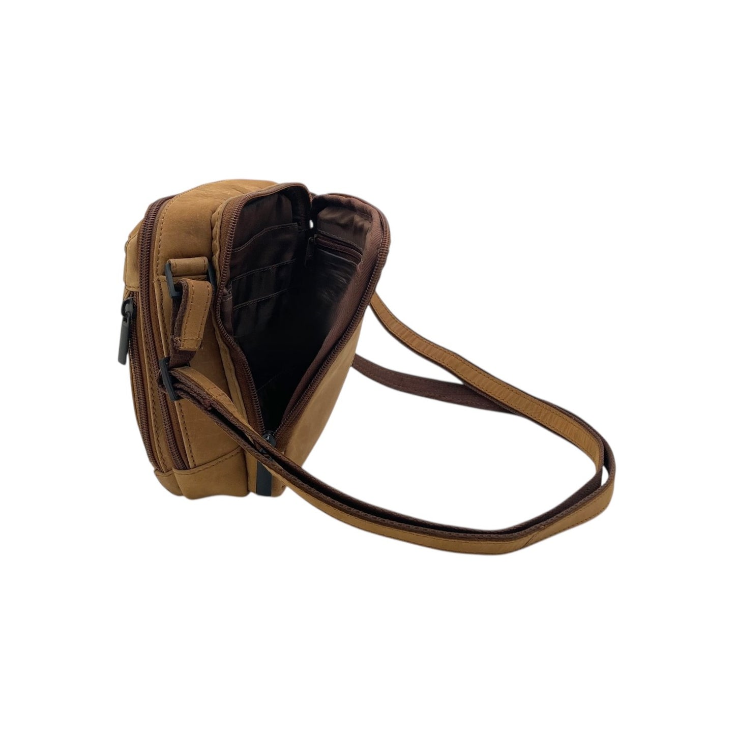 Vintage Leather Men's Leather Sling Bag – Crossbody Travel Bag with Multiple Compartments /Messenger Bag # 2297S