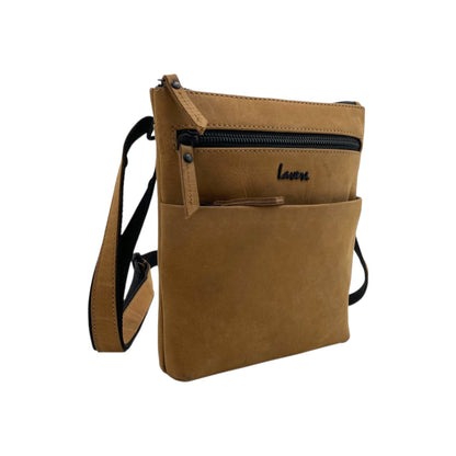 Vintage Leather Men's Leather Sling Bag – Crossbody Travel Bag with Multiple Compartments /Messenger Bag # 2488