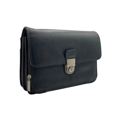 Hand Pouch, Wash Bag, Toiletry, Genuine Leather # 2030