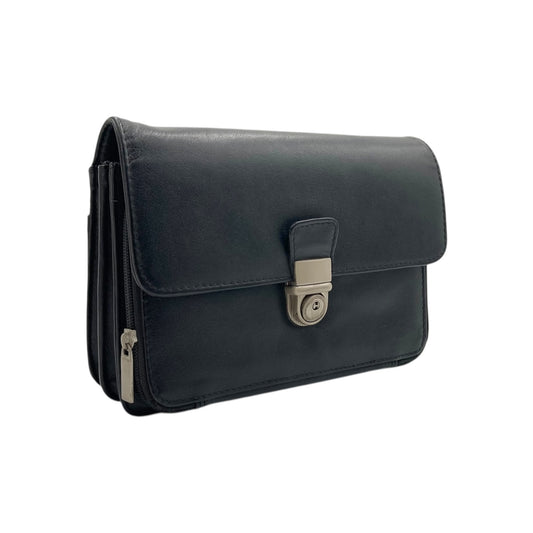 Hand Pouch, Wash Bag, Toiletry, Genuine Leather # 2030