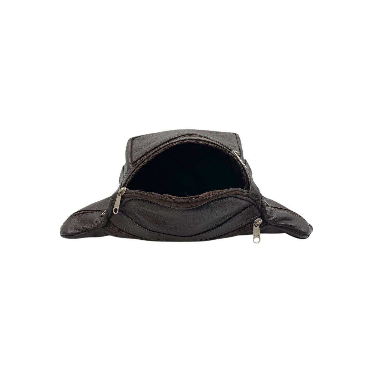 Classic Leather Belt Bag with Three Zippers – Sling Bag for Men & Women ,Belt pouch, Leather Waist Bag  # 2072