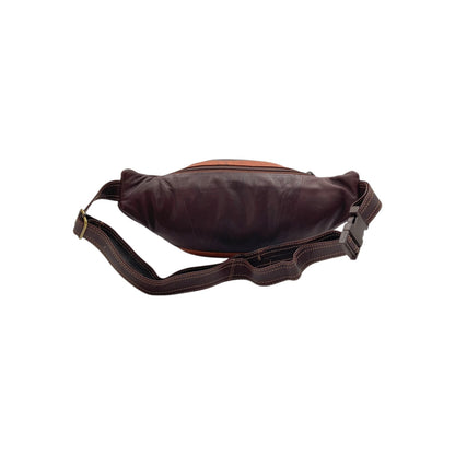 Classic Leather Belt Bag with Three Zippers – Sling Bag for Men & Women ,Belt pouch, Leather Waist Bag  # 2072