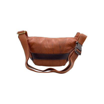 Classic Leather Belt Bag with Three Zippers – Sling Bag for Men & Women ,Belt pouch, Leather Waist Bag  # 2072