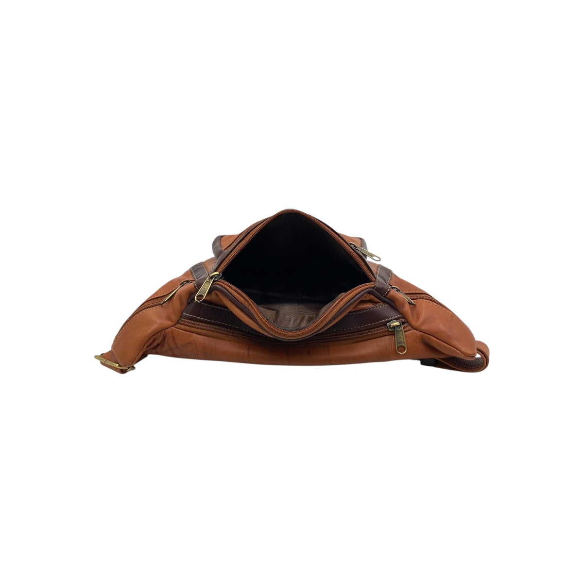 Classic Leather Belt Bag with Three Zippers – Sling Bag for Men & Women ,Belt pouch, Leather Waist Bag  # 2072