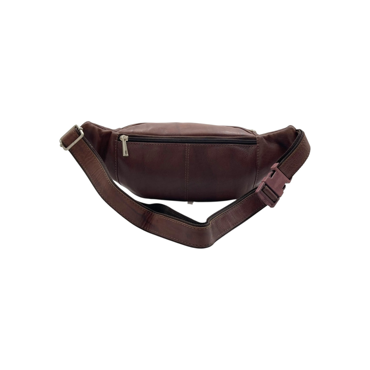 Classic Leather Belt Bag with Three Zippers – Sling Bag for Men & Women ,Belt pouch, Leather Waist Bag  # 2178A