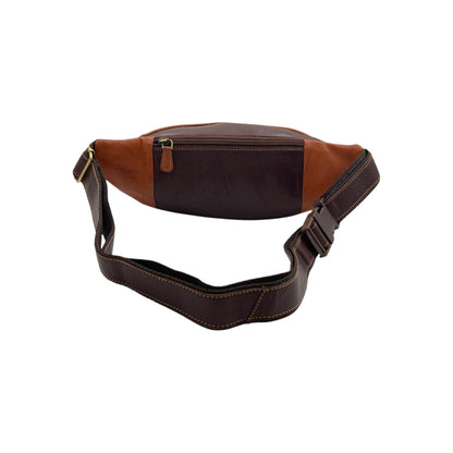 Classic Leather Belt Bag with Three Zippers – Sling Bag for Men & Women ,Belt pouch, Leather Waist Bag  # 2179