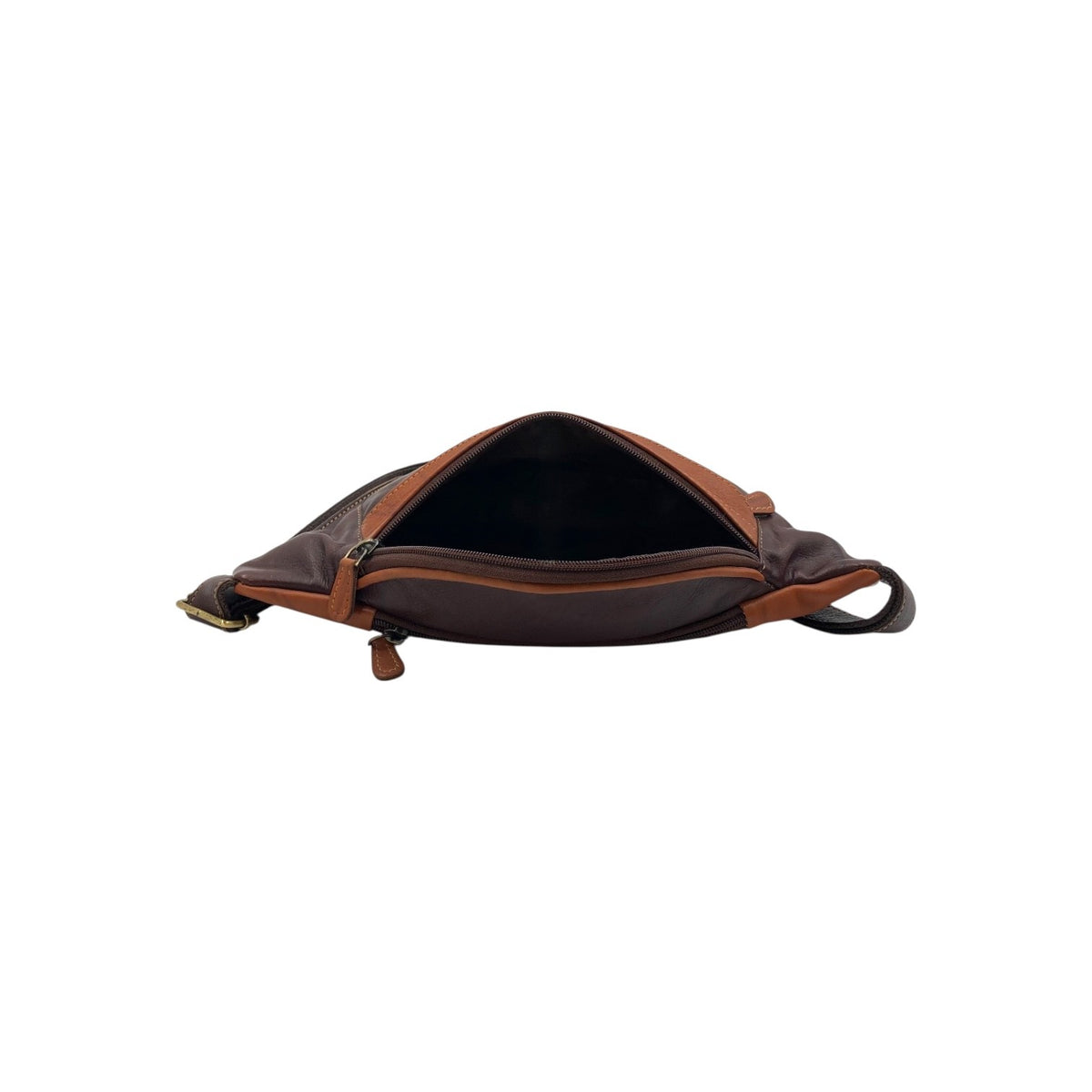 Classic Leather Belt Bag with Three Zippers – Sling Bag for Men & Women ,Belt pouch, Leather Waist Bag  # 2179