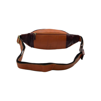 Classic Leather Belt Bag with Three Zippers – Sling Bag for Men & Women ,Belt pouch, Leather Waist Bag  # 2179