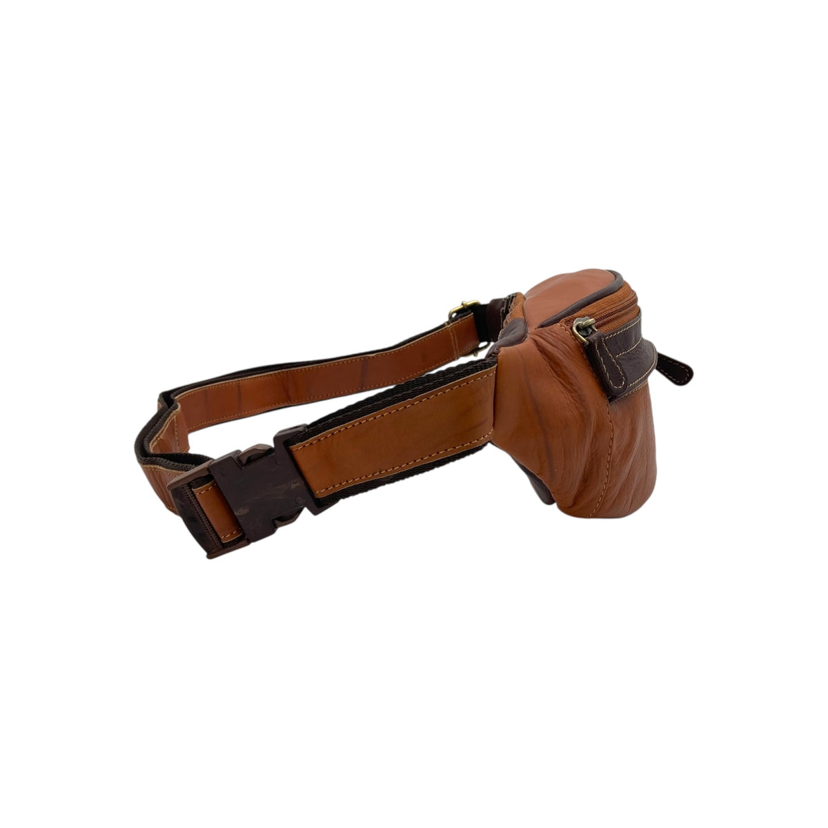 Classic Leather Belt Bag with Three Zippers – Sling Bag for Men & Women ,Belt pouch, Leather Waist Bag  # 2179