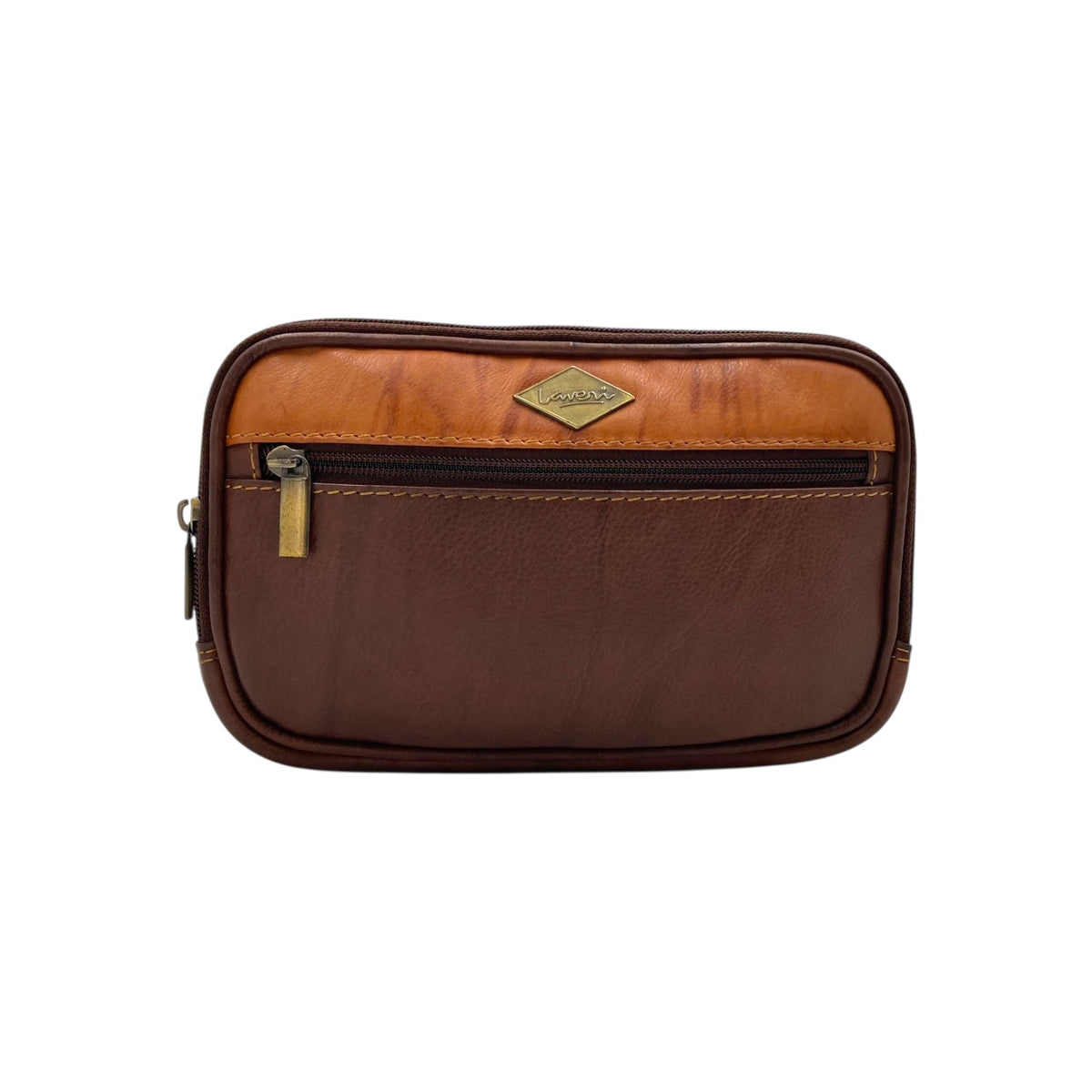 Classic Leather Belt Bag with Three Zippers – Sling Bag for Men & Women ,Belt pouch, Leather Waist Bag  # 2295