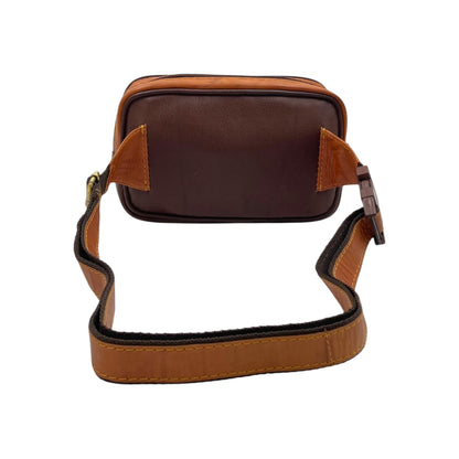 Classic Leather Belt Bag with Three Zippers – Sling Bag for Men & Women ,Belt pouch, Leather Waist Bag  # 2295
