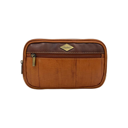 Classic Leather Belt Bag with Three Zippers – Sling Bag for Men & Women ,Belt pouch, Leather Waist Bag  # 2295