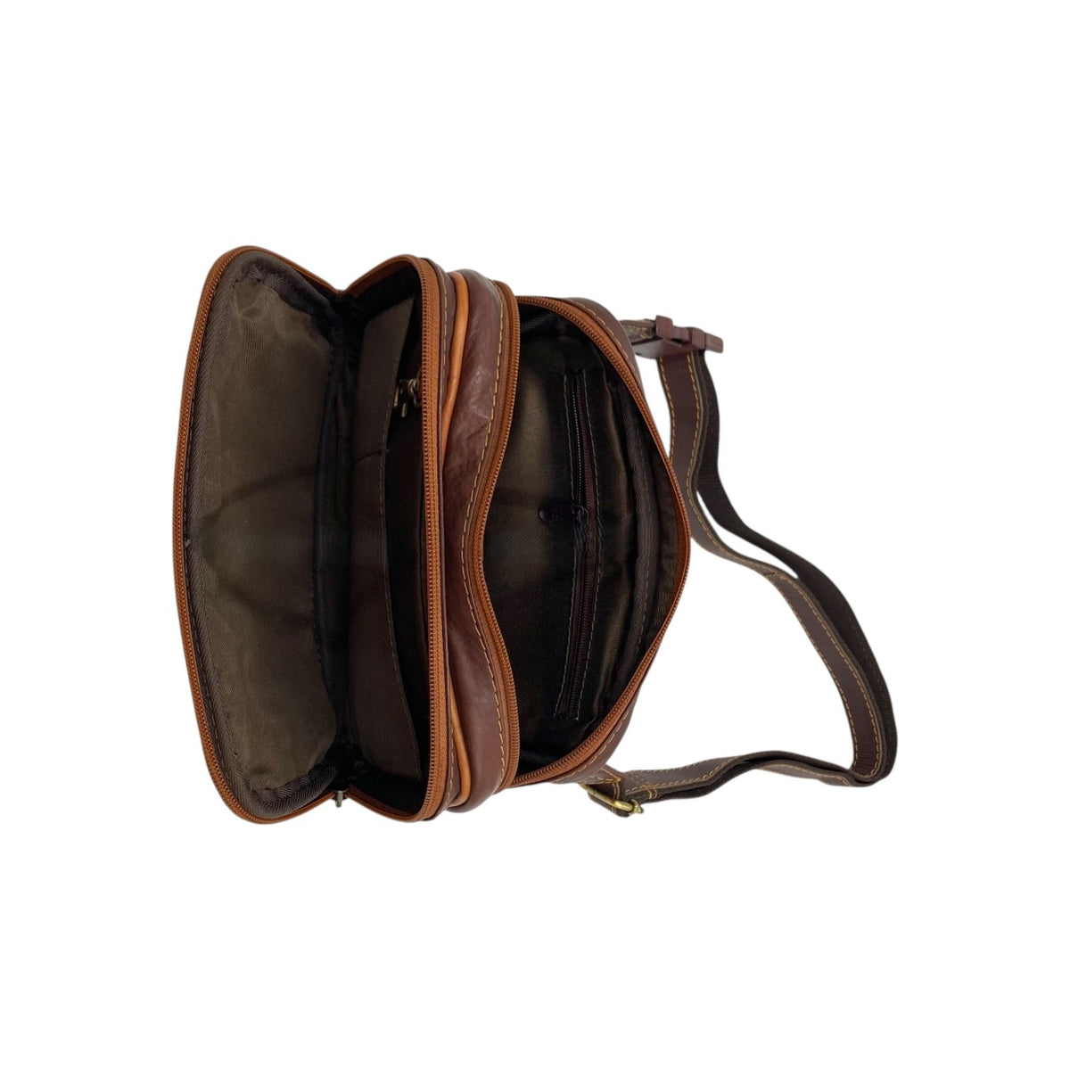 Classic Leather Belt Bag with Three Zippers – Sling Bag for Men & Women ,Belt pouch, Leather Waist Bag  # 2295