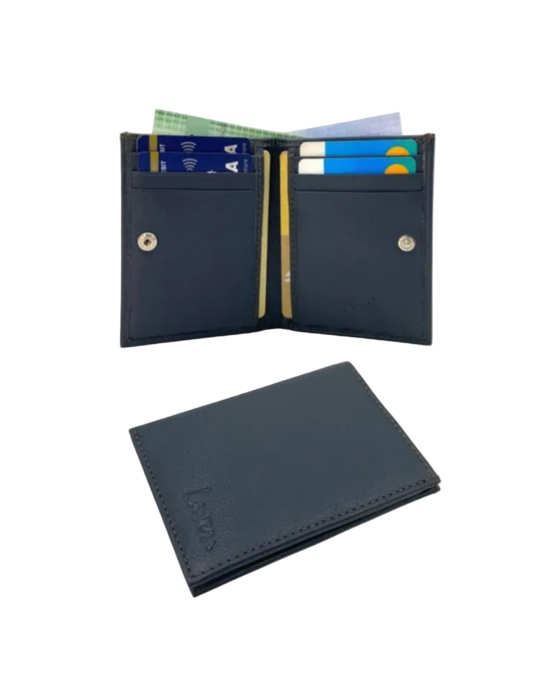 Slim Bifold Inside Button Card & Cash Wallet # RFID 1977L